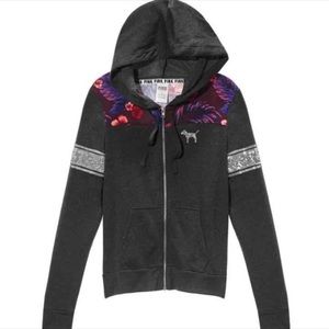 VS Pink bling floral full zip Sz m